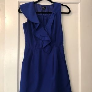 Very J Blue Dress with Ruffle Detail